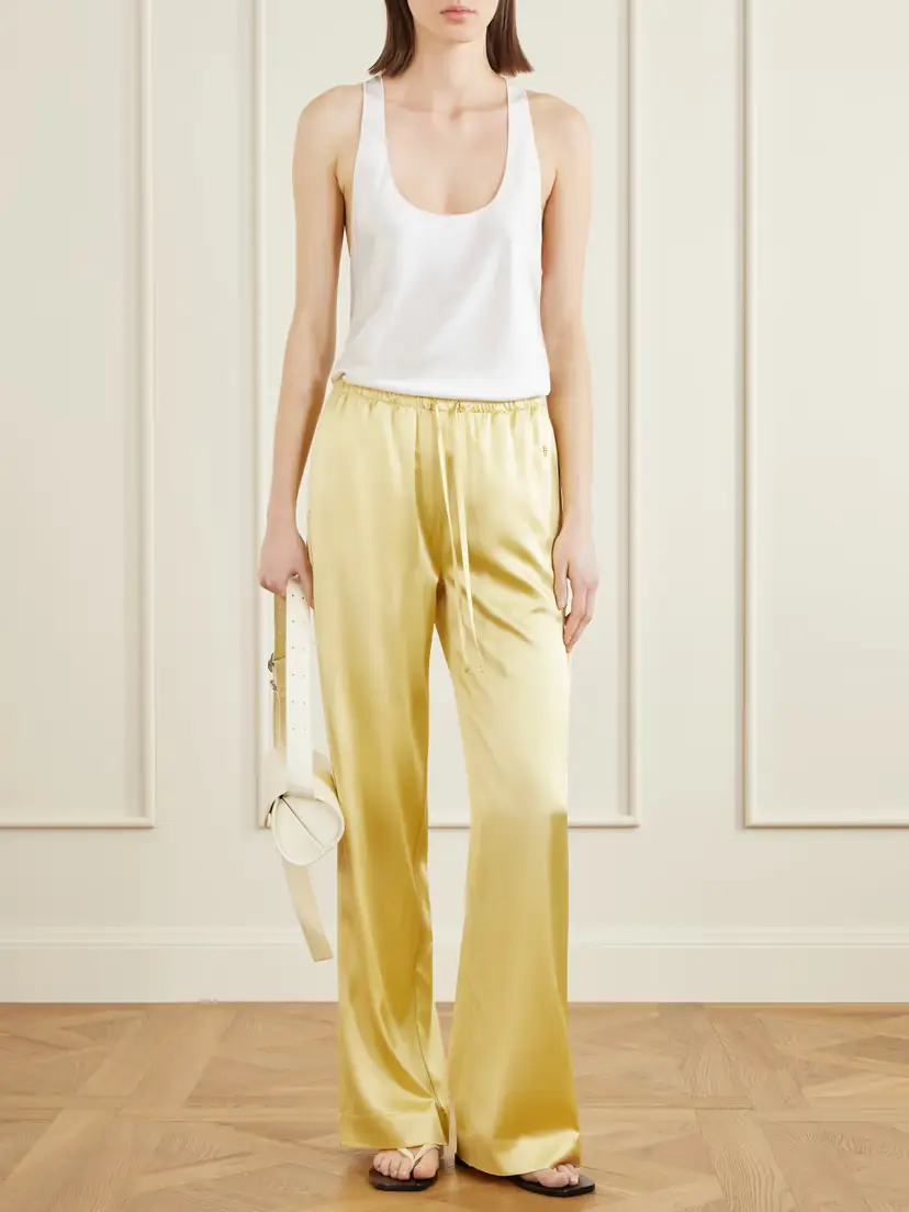 ÉTERNE Brody Silk-blend Satin Wide-leg Pants | Thumbnail 2