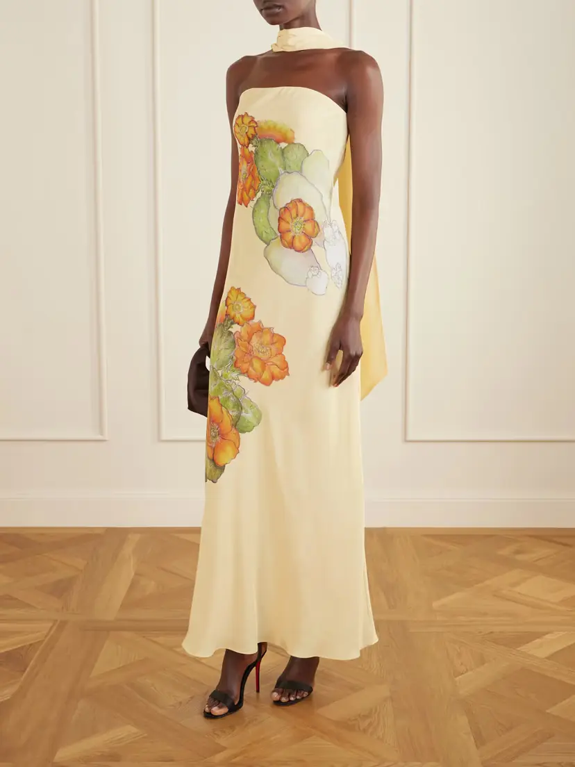Rodarte Strapless Scarf-detailed Floral-print Silk-crepe Gown | Thumbnail 2 Rodarte Strapless Scarf-detailed Floral-print Silk-crepe Gown | Thumbnail 2