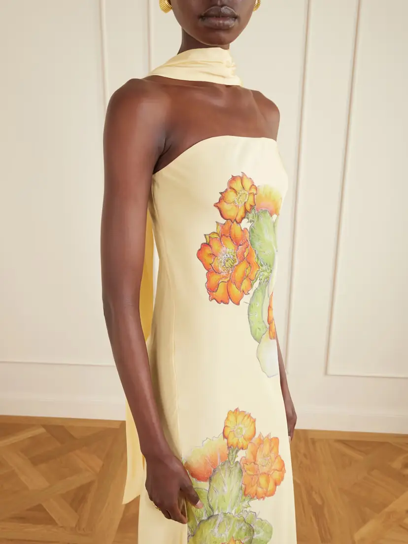 Rodarte Strapless Scarf-detailed Floral-print Silk-crepe Gown | Thumbnail 4 Rodarte Strapless Scarf-detailed Floral-print Silk-crepe Gown | Thumbnail 4