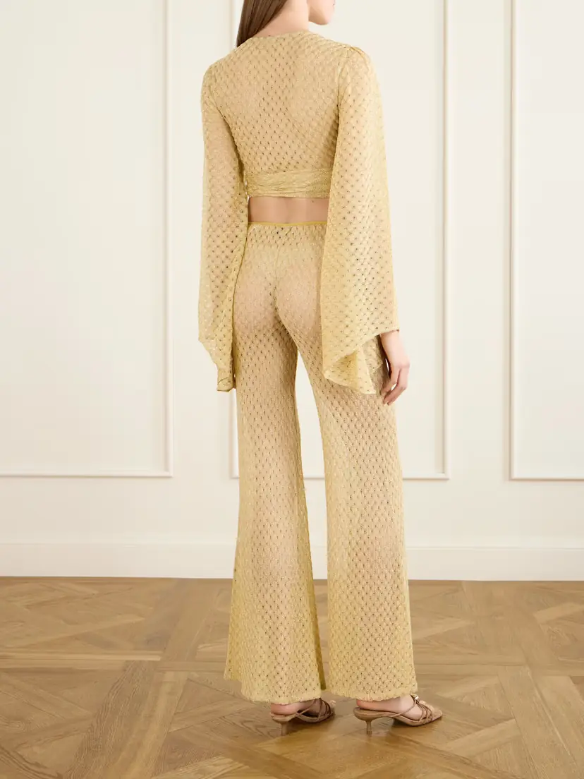Missoni Cropped Metallic Crochet-knitted Wrap Top | Thumbnail 3 Missoni Cropped Metallic Crochet-knitted Wrap Top | Thumbnail 3