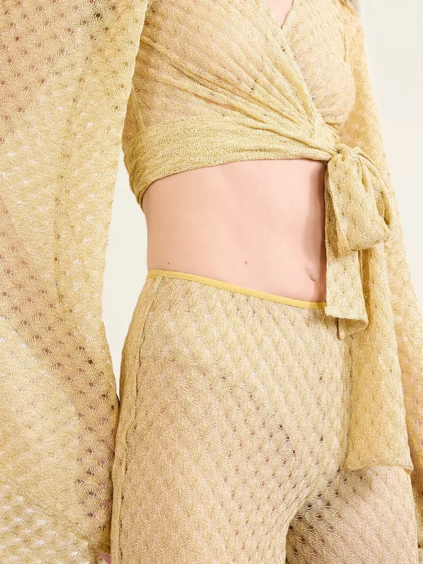 Missoni Cropped Metallic Crochet-knitted Wrap Top | Thumbnail 4 Missoni Cropped Metallic Crochet-knitted Wrap Top | Thumbnail 4