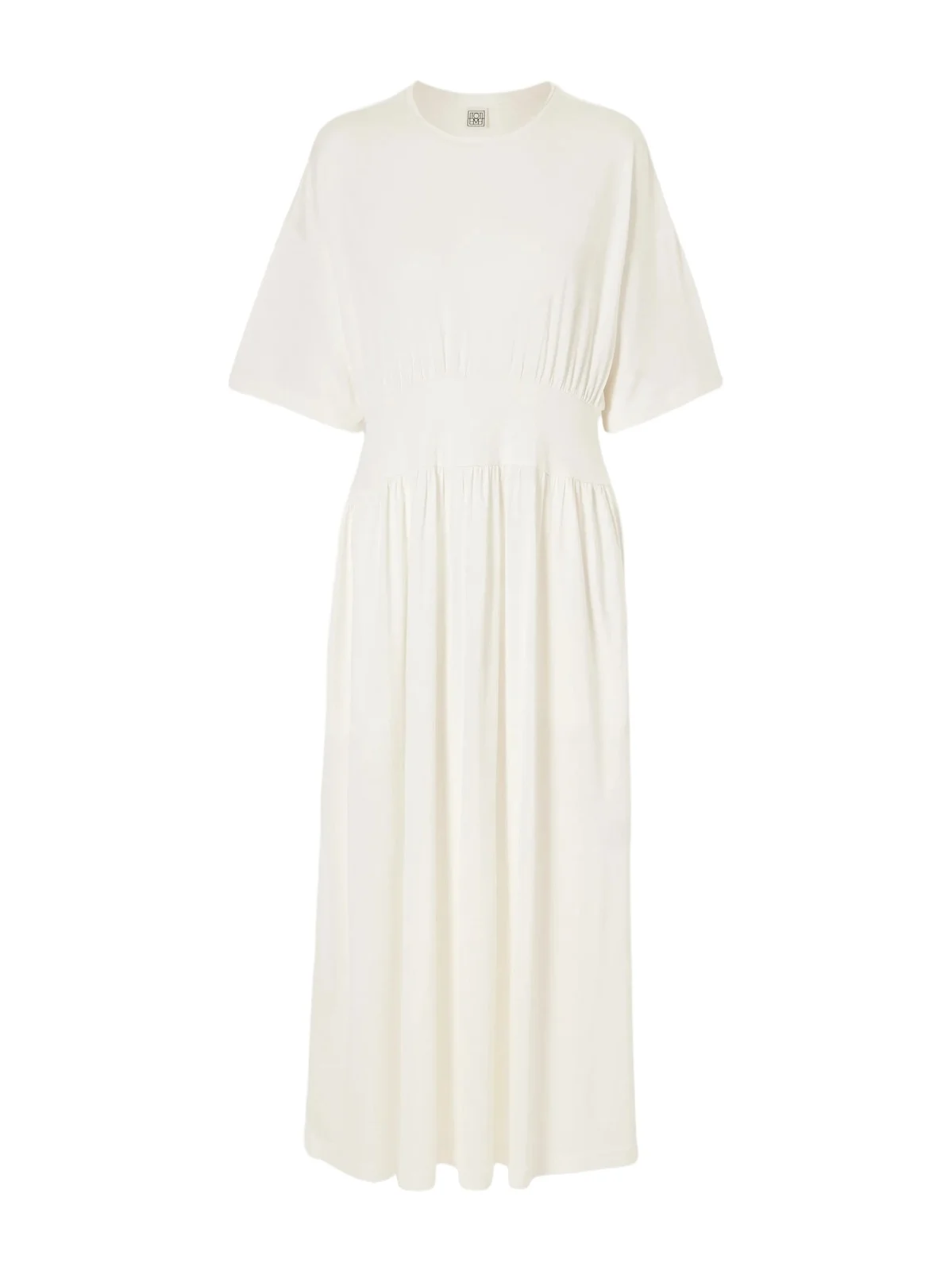 Gathered Organic Cotton And Silk-blend Midi Dress Gathered Organic Cotton And Silk-blend Midi Dress