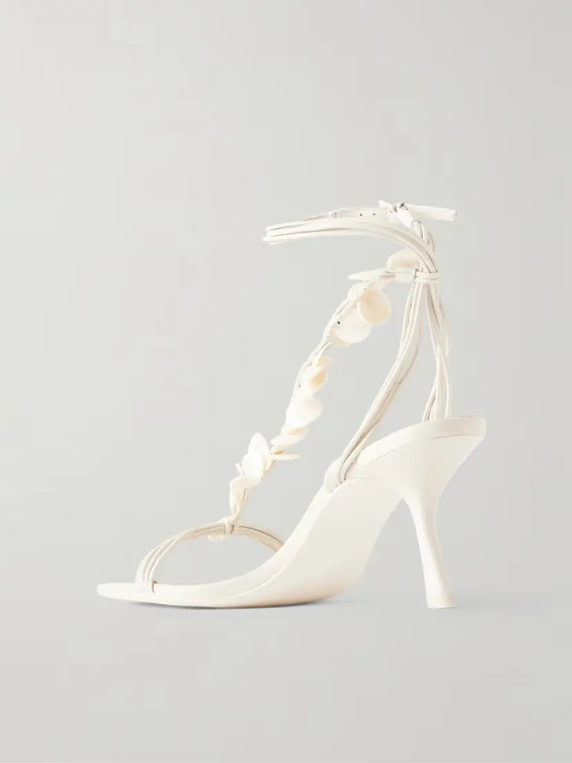 Simkhai Elin Shell-embellished Leather Sandals | Thumbnail 3 Simkhai Elin Shell-embellished Leather Sandals | Thumbnail 3