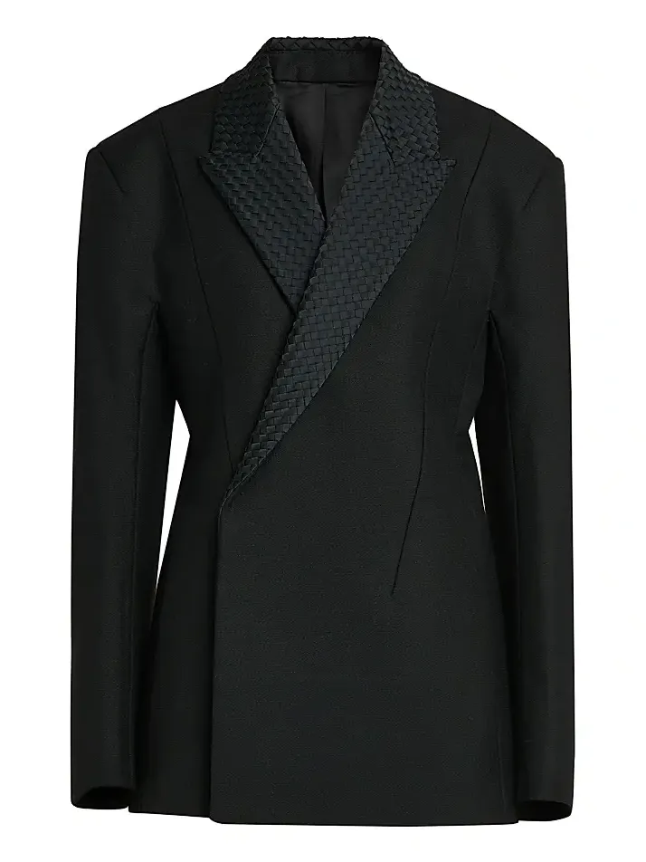 Women's Intrecciato Lapel Wool-Mohair-Blend Blazer Women's Intrecciato Lapel Wool-Mohair-Blend Blazer