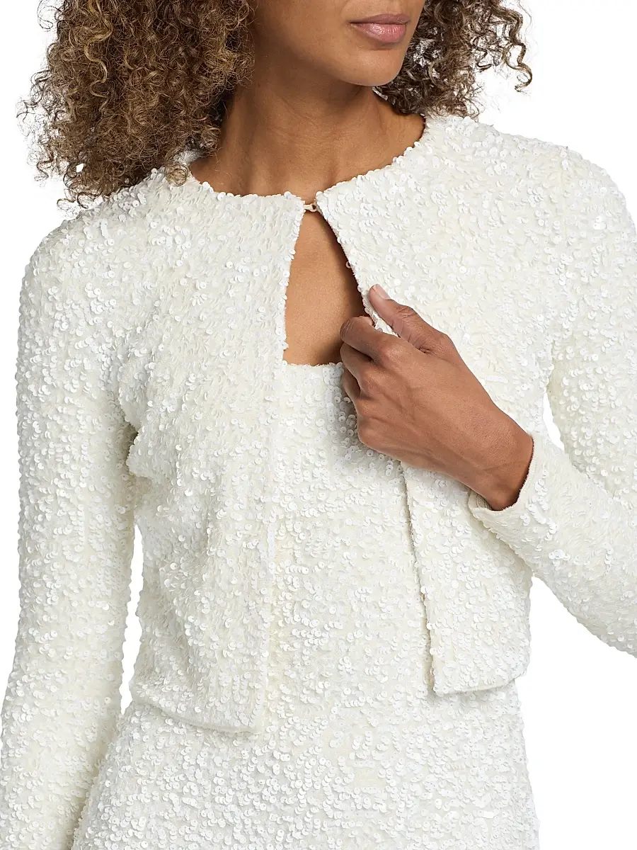Adam Lippes Women's Raya Sequined Knit Crop Cardigan | Thumbnail 6 Adam Lippes Women's Raya Sequined Knit Crop Cardigan | Thumbnail 6
