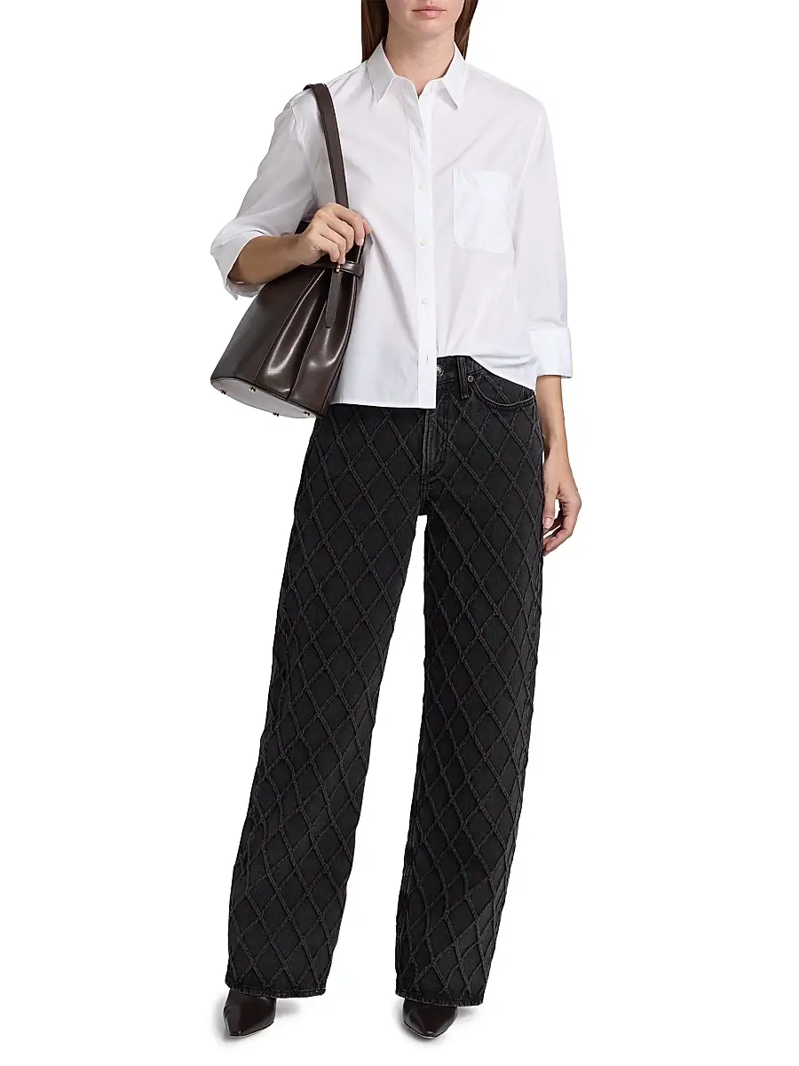 rag & bone Women's Lucia Cotton Poplin Button-Front Shirt | Thumbnail 2