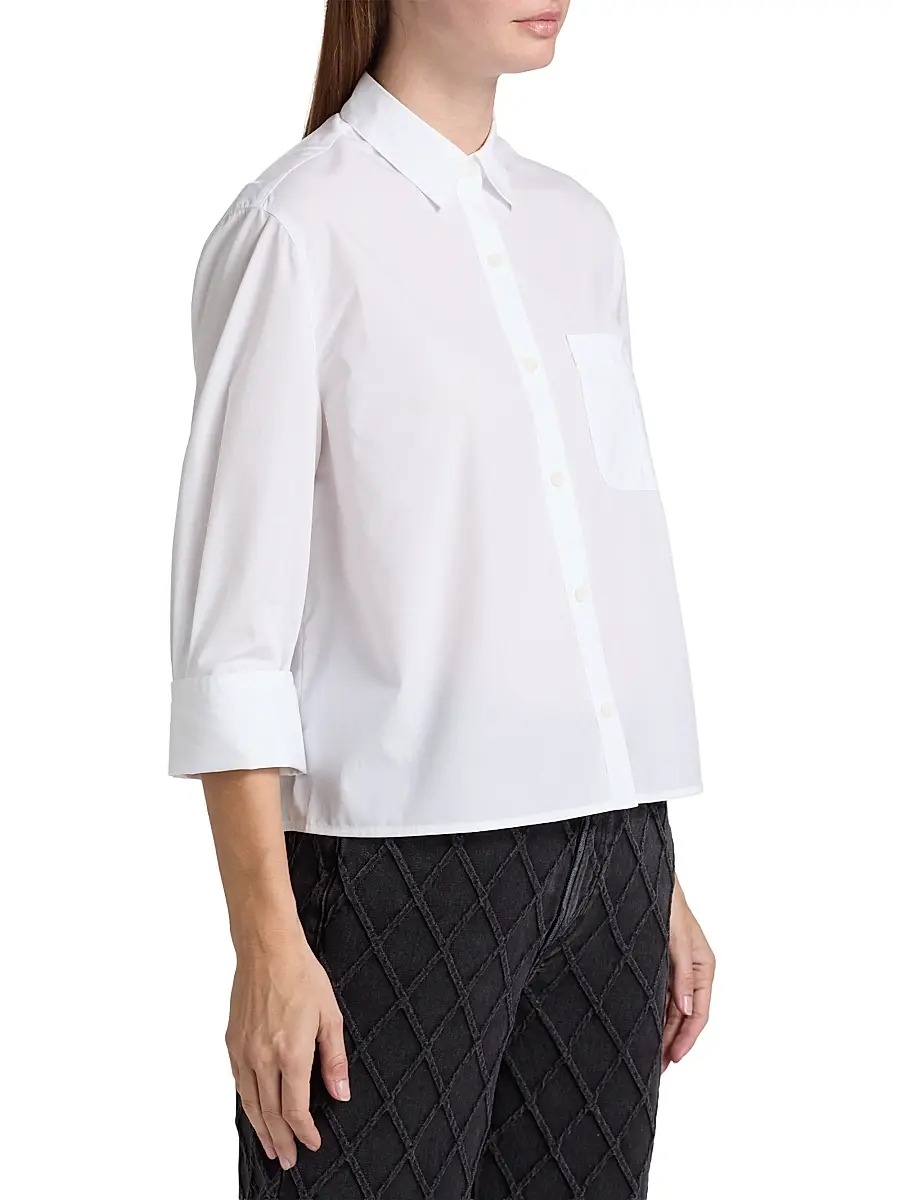 rag & bone Women's Lucia Cotton Poplin Button-Front Shirt | Thumbnail 4