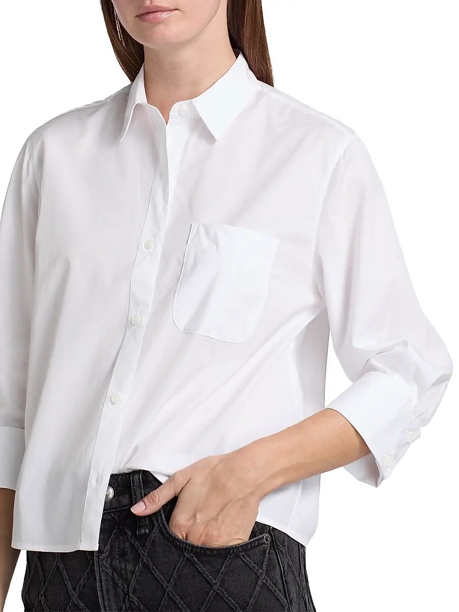 rag & bone Women's Lucia Cotton Poplin Button-Front Shirt | Thumbnail 6