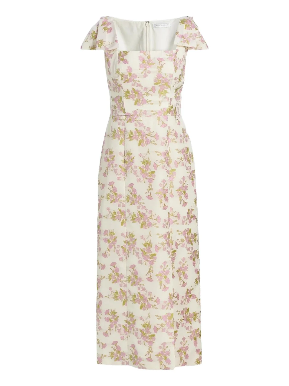 Kay Unger Women's Arianna Floral Jacquard Tea-Length Cocktail Dress