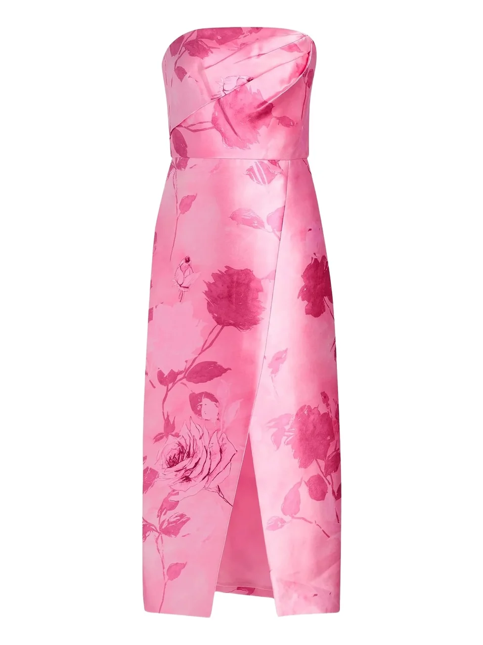 Kay Unger Women's Addison Tea-Length Strapless Cocktail Dress
