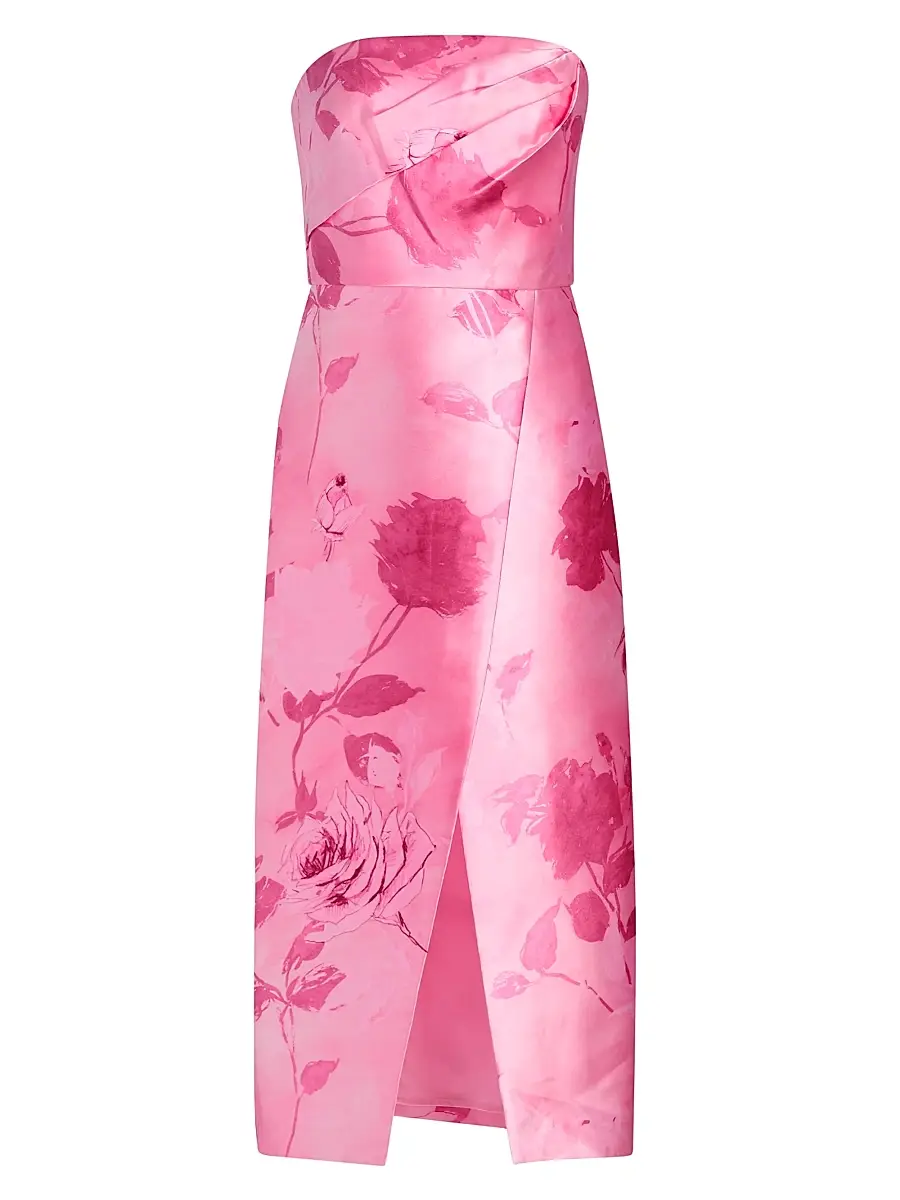 Kay Unger Women's Addison Tea-Length Strapless Cocktail Dress - Rose Bud - Size 16 | Image 1 Kay Unger Women's Addison Tea-Length Strapless Cocktail Dress - Rose Bud - Size 16 | Image 1
