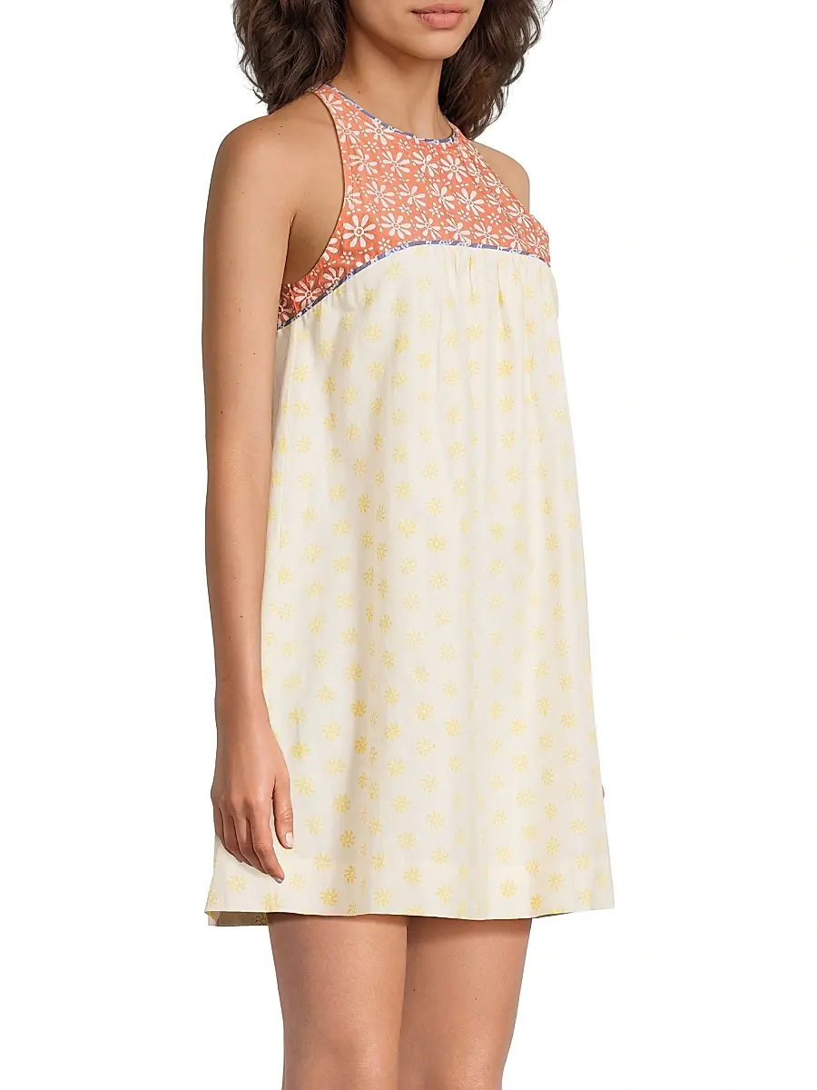 Ciao Lucia Women's Eros Floral-Colorblocked Cotton-Silk Minidress | Thumbnail 4 Ciao Lucia Women's Eros Floral-Colorblocked Cotton-Silk Minidress | Thumbnail 4