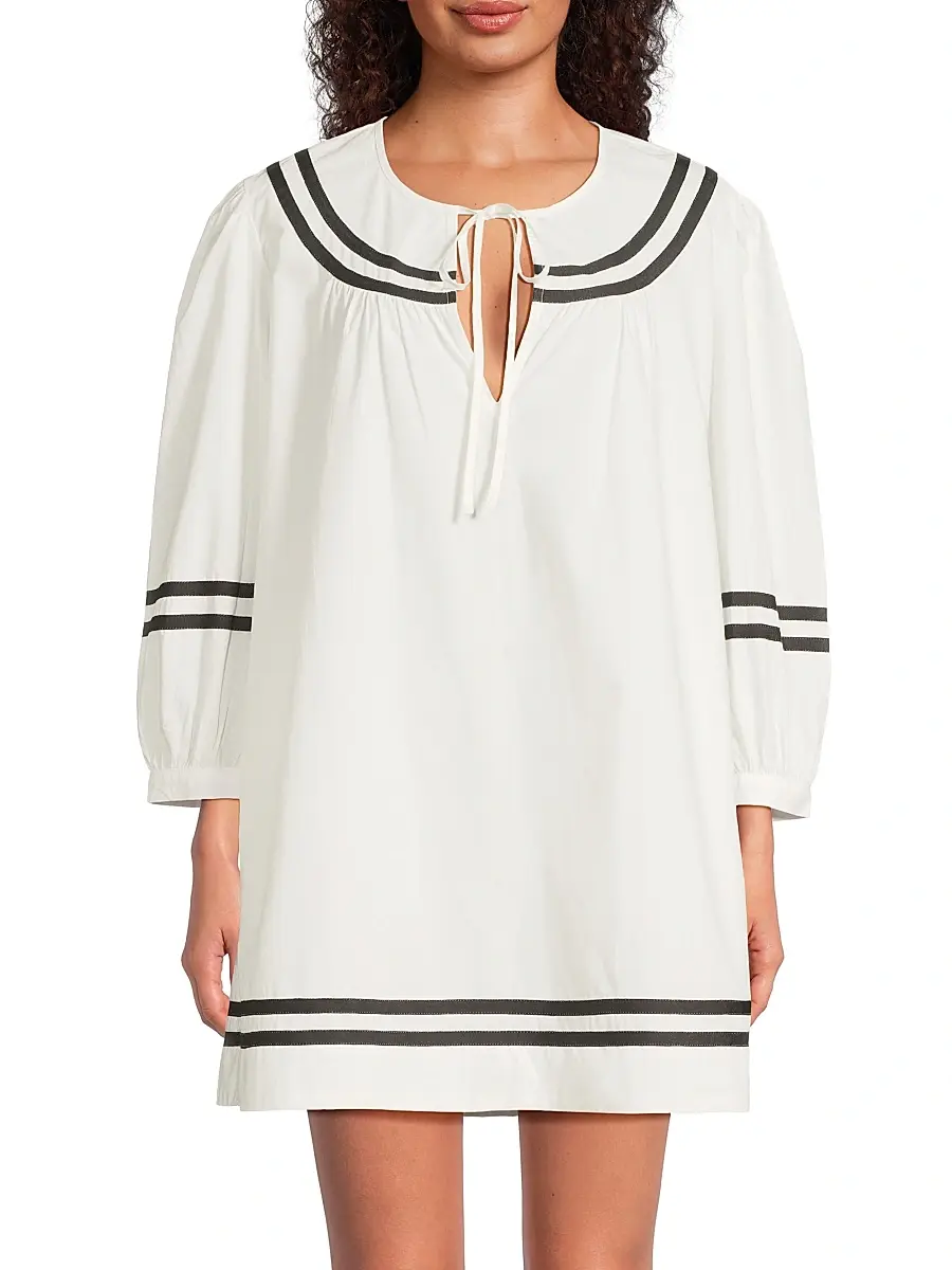 Ciao Lucia Women's Palina Cotton Poplin Striped Minidress | Thumbnail 3 Ciao Lucia Women's Palina Cotton Poplin Striped Minidress | Thumbnail 3