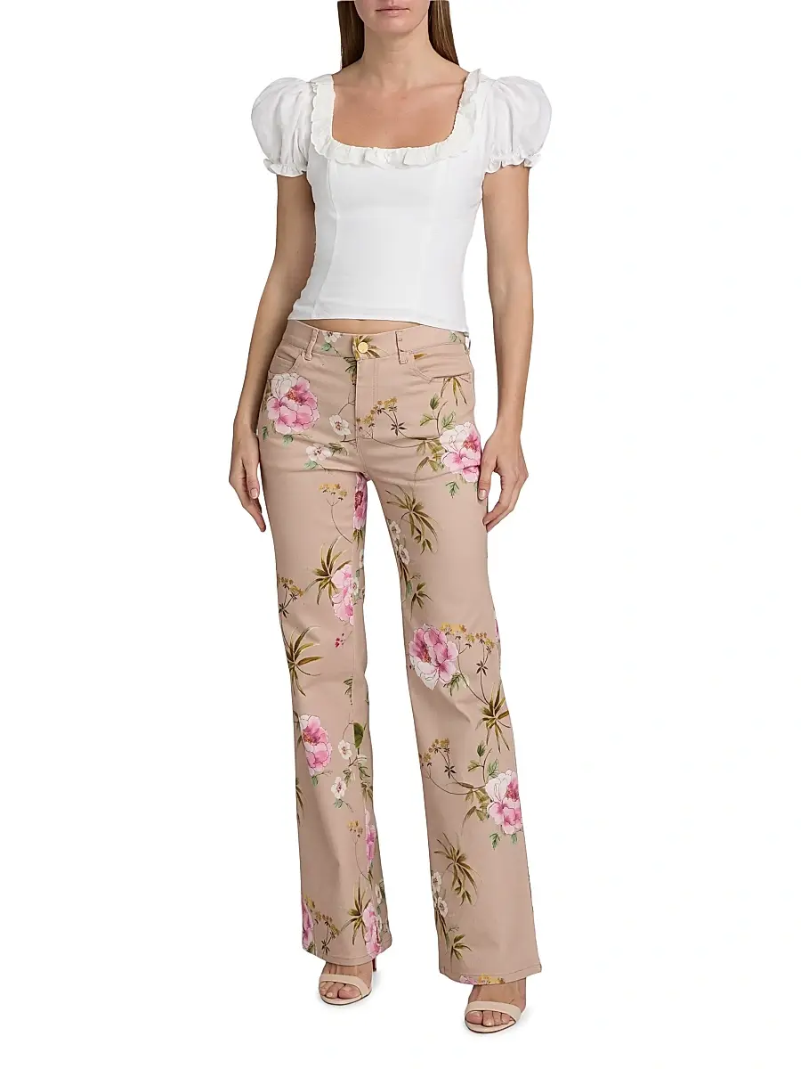 Kobi Halperin Women's Leigh Floral Cotton Twill Pants | Thumbnail 2