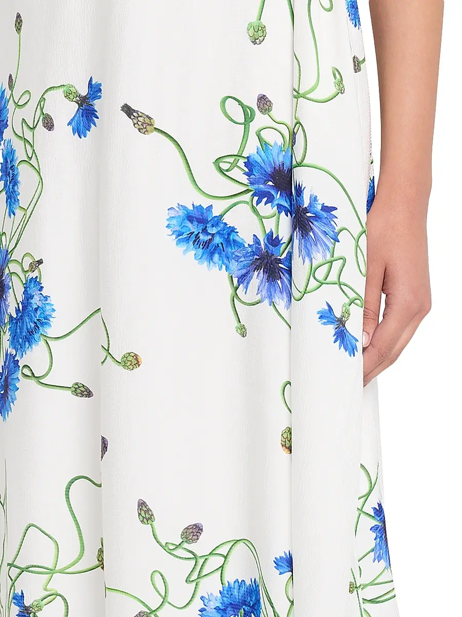 Stella McCartney Women's Floral Hammered Shift Midi-Dress | Thumbnail 5 Stella McCartney Women's Floral Hammered Shift Midi-Dress | Thumbnail 5