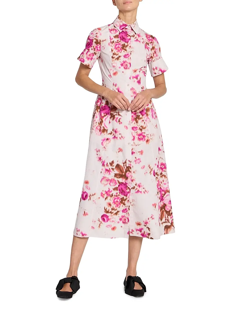 Erdem Women's Floral Cotton Shirtdress | Thumbnail 2 Erdem Women's Floral Cotton Shirtdress | Thumbnail 2