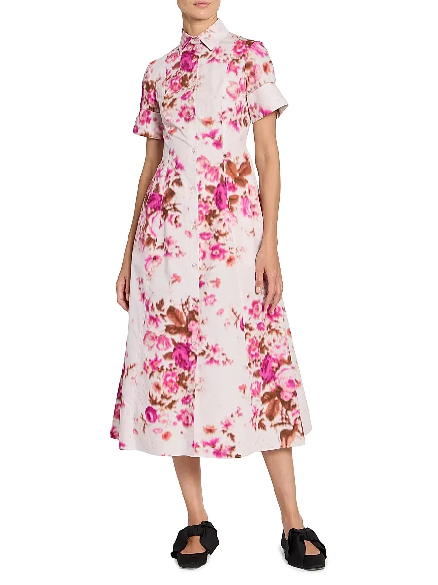 Erdem Women's Floral Cotton Shirtdress | Thumbnail 3 Erdem Women's Floral Cotton Shirtdress | Thumbnail 3