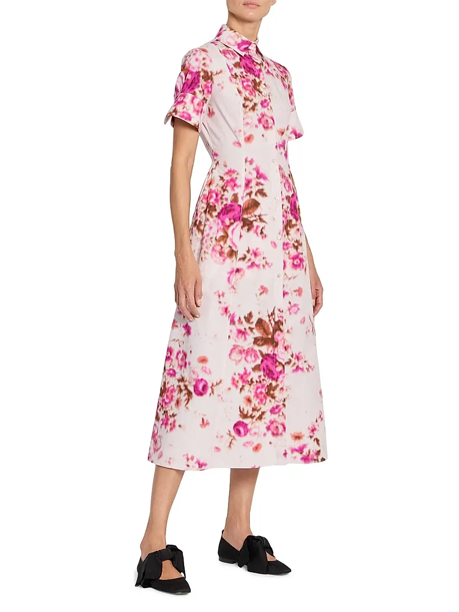 Erdem Women's Floral Cotton Shirtdress | Thumbnail 4 Erdem Women's Floral Cotton Shirtdress | Thumbnail 4