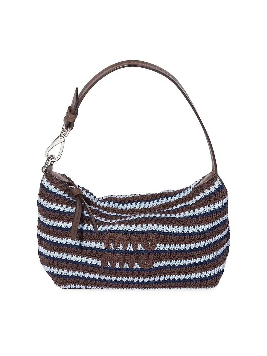 Miu Miu Women's Crochet Pouch - Blue | Thumbnail 6 Miu Miu Women's Crochet Pouch - Blue | Thumbnail 6