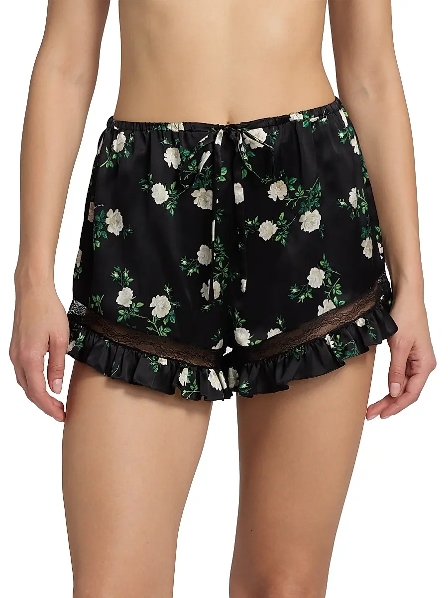 Dolce & Gabbana Women's Floral Silk-Blend Shorts | Thumbnail 3