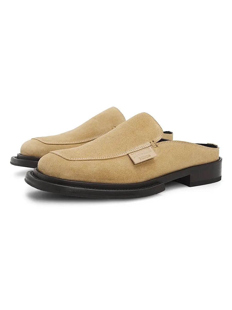 MOSCHINO Men's Suede Loafer Mules | Thumbnail 2 MOSCHINO Men's Suede Loafer Mules | Thumbnail 2