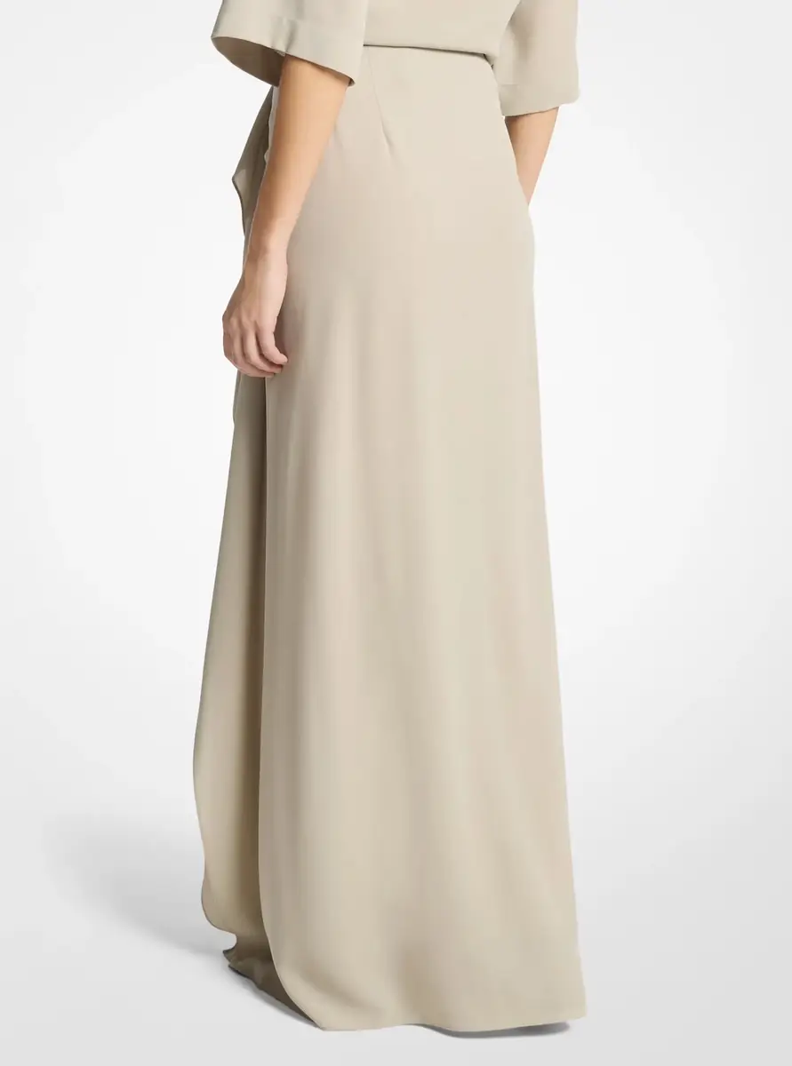 Michael Kors Collection Wool Crepe Pareo Skirt in Natural | Thumbnail 5