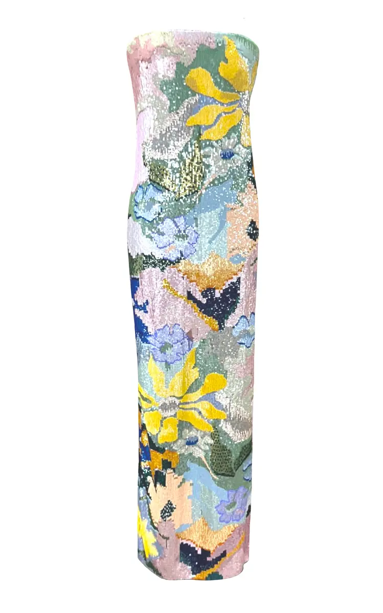LA FUORI Floral Jacquard Embroidered Dress | Thumbnail 6