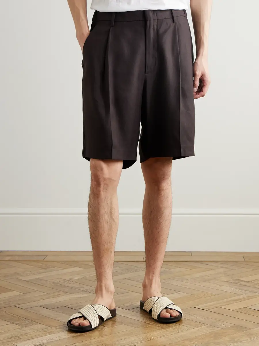 NN07 Kay 1808 Straight-Leg Pleated LENZING™ ECOVERO™ Panama Shorts - Men | Thumbnail 3