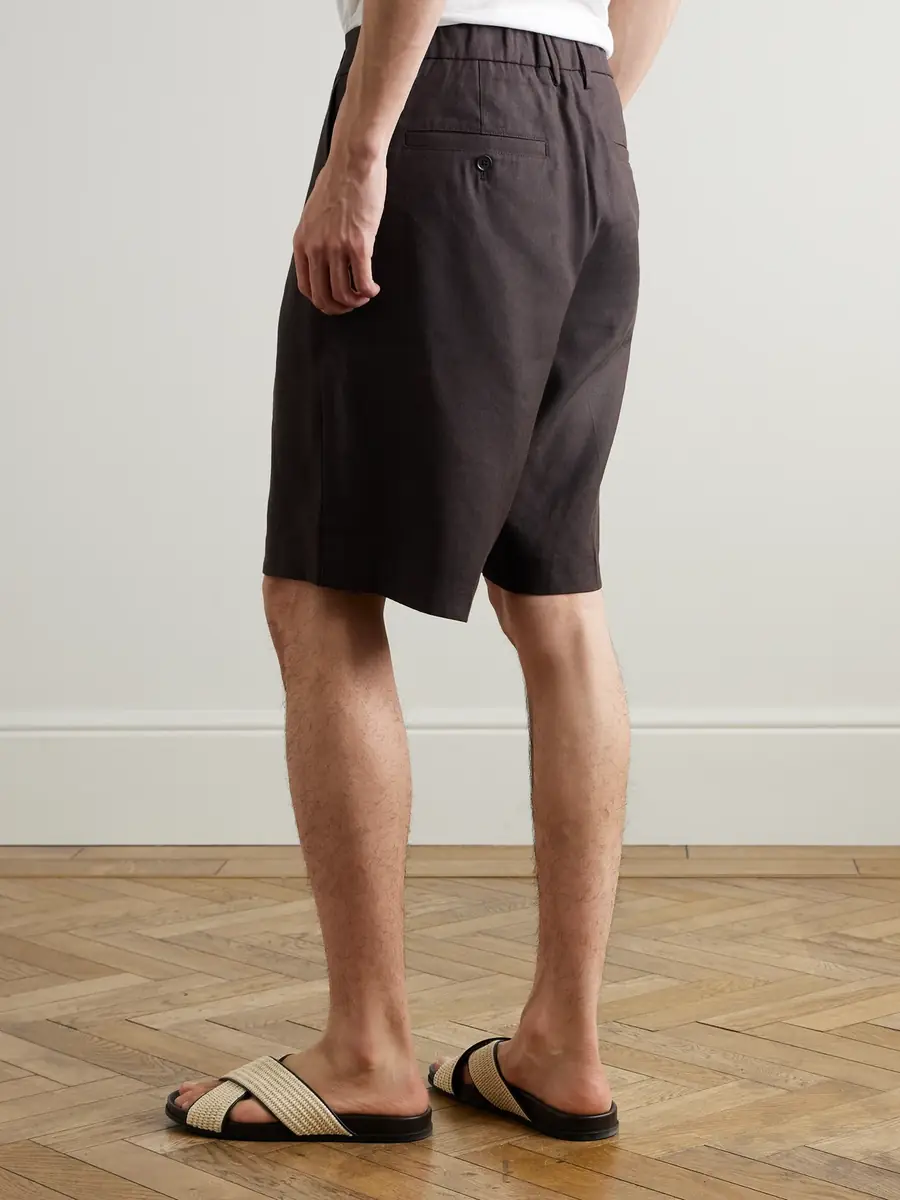 NN07 Kay 1808 Straight-Leg Pleated LENZING™ ECOVERO™ Panama Shorts - Men | Thumbnail 4