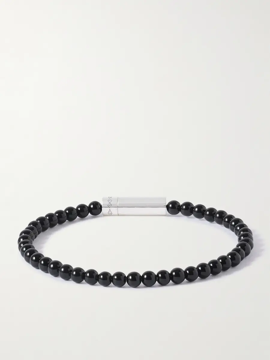 LE GRAMME 11g Sterling Silver and Onyx Beaded Bracelet - Men | Thumbnail 3