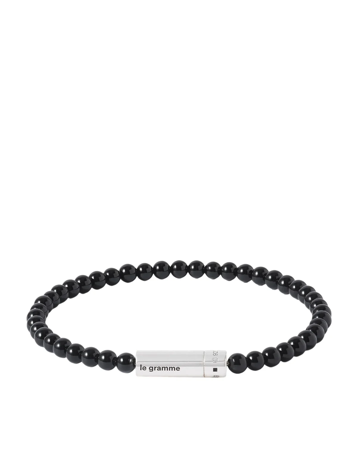 11g Sterling Silver and Onyx Beaded Bracelet - Men