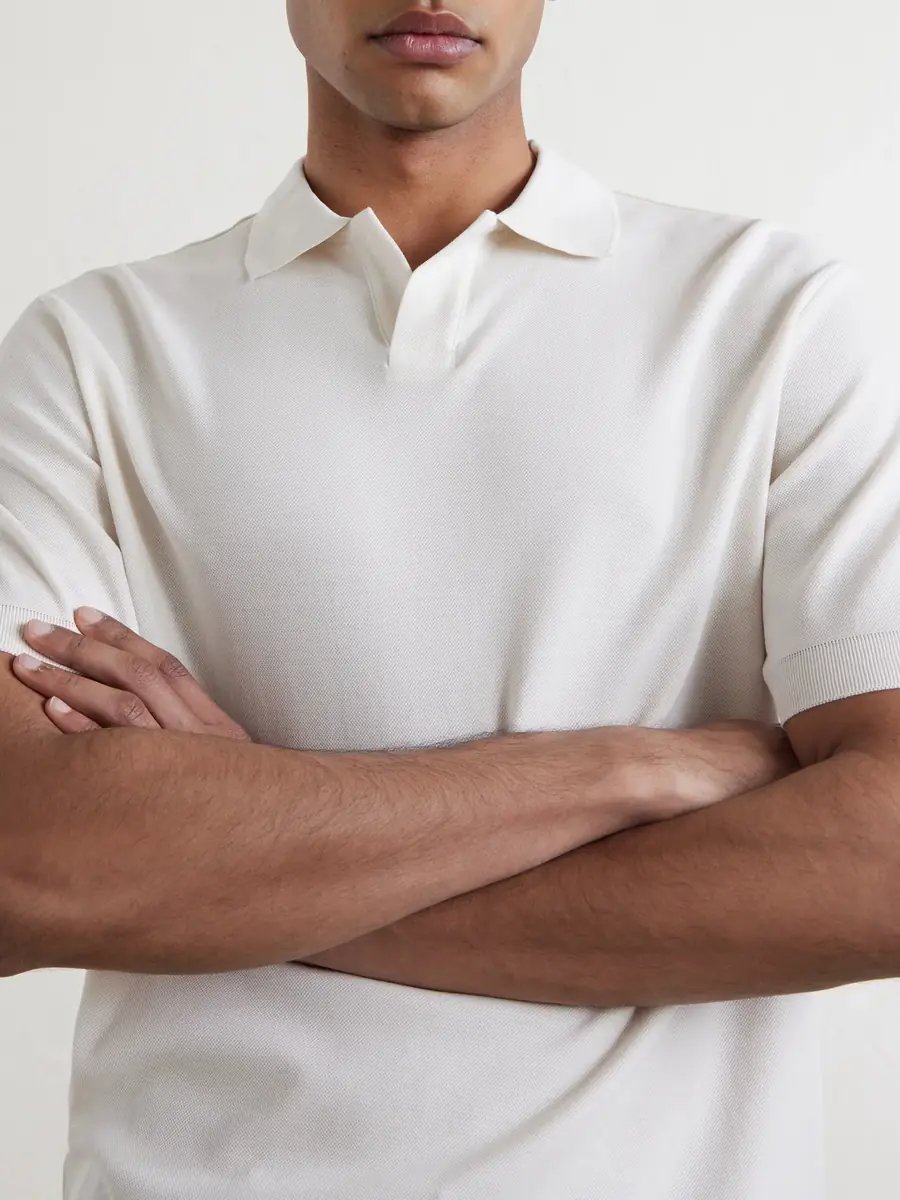 Altea Pierre Honeycomb-Knit Cotton-Piqué Polo Shirt - Men | Thumbnail 5 Altea Pierre Honeycomb-Knit Cotton-Piqué Polo Shirt - Men | Thumbnail 5
