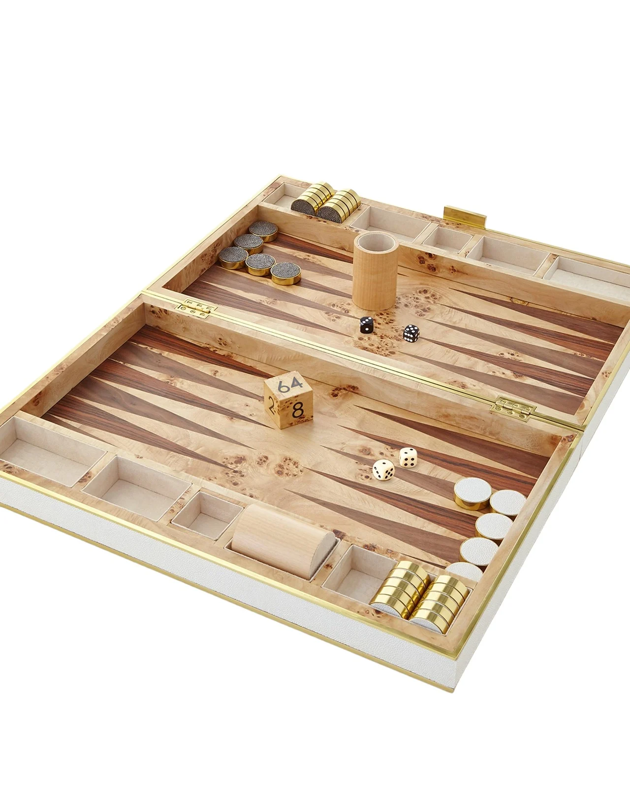 AERIN Cream Shagreen Backgammon Set