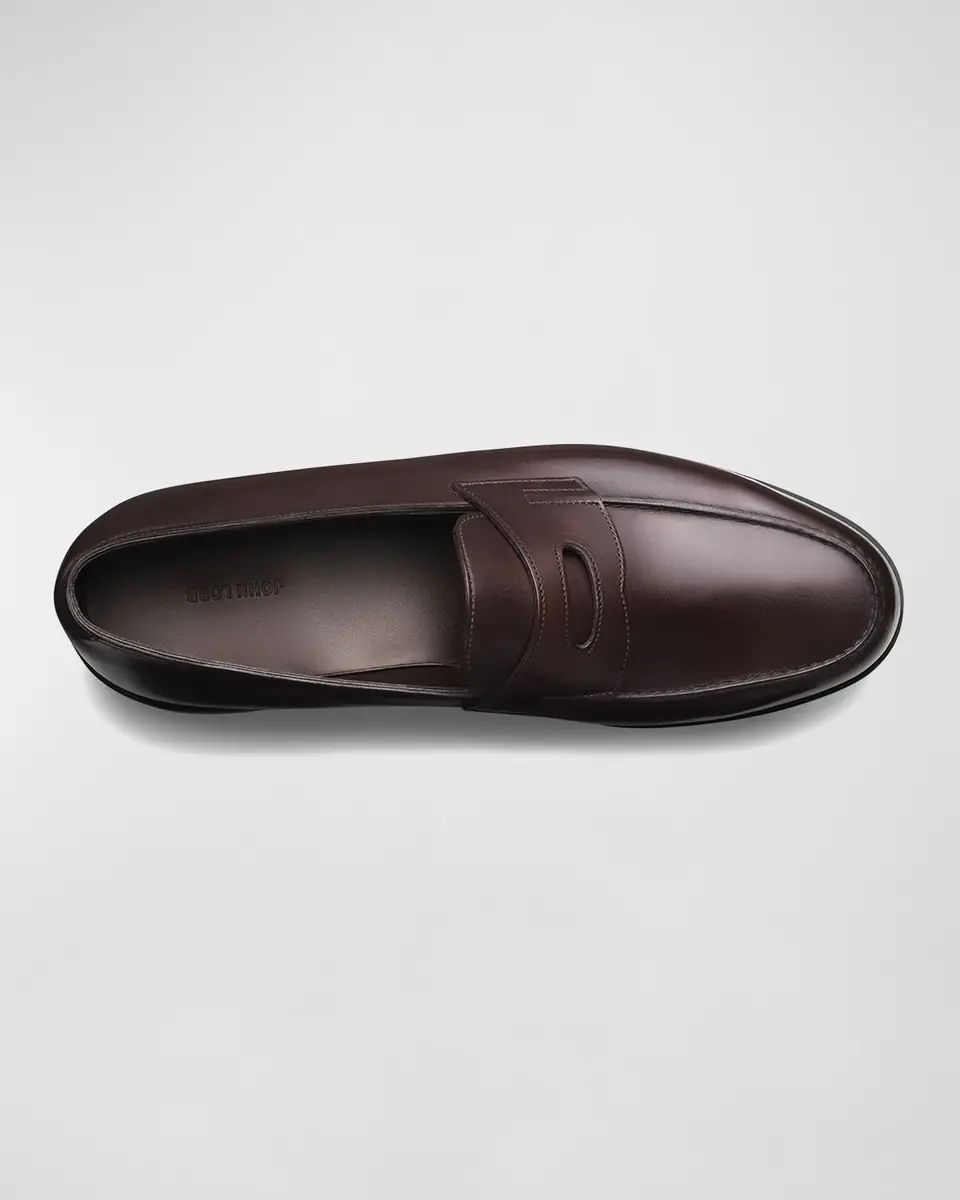 John Lobb Men's Lug-Sole Iconic Penny Leather Loafers | Thumbnail 4