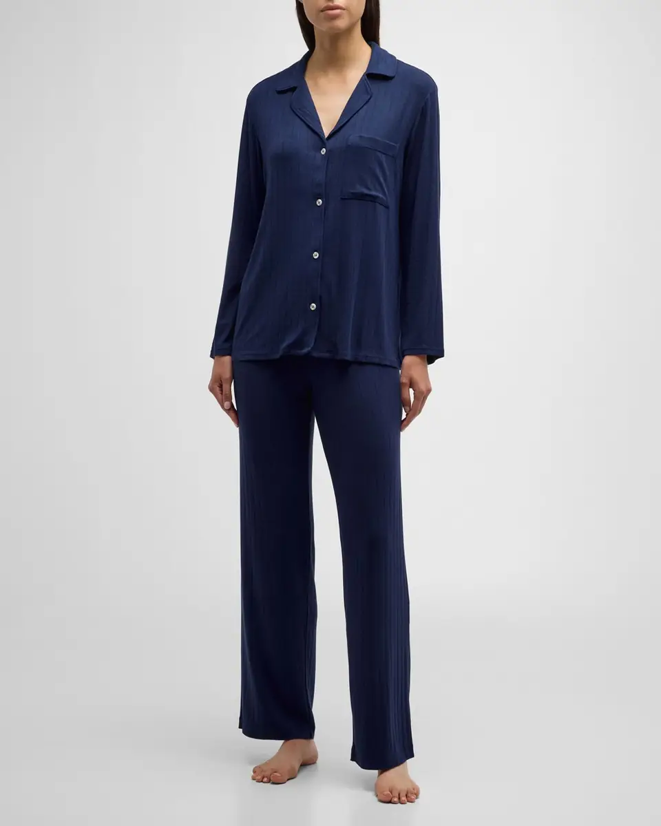 Eberjey Gisele Ribbed Long Pajama Set | Thumbnail 2 Eberjey Gisele Ribbed Long Pajama Set | Thumbnail 2