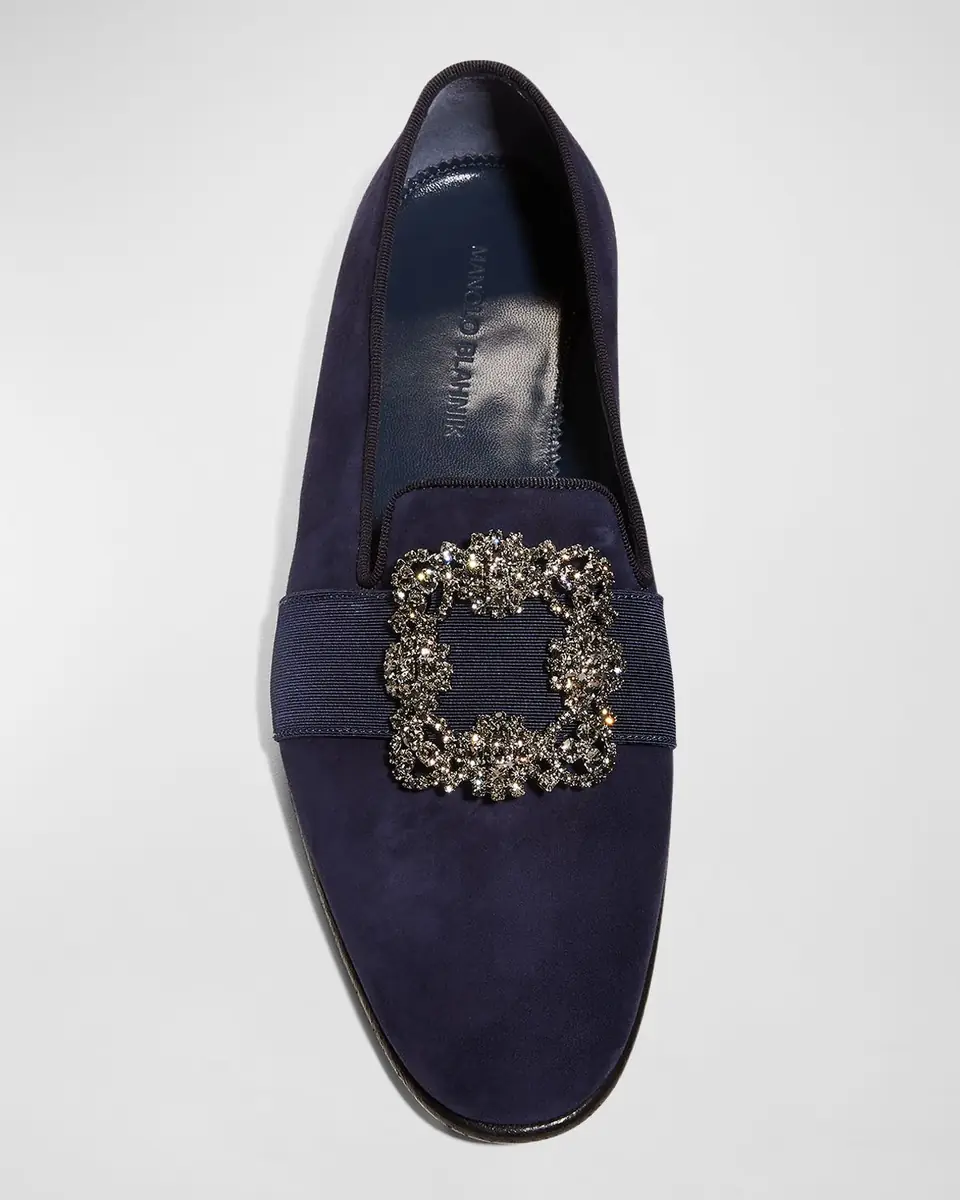 Manolo Blahnik Men's Carlton Buckle-Embellished Suede Loafers | Thumbnail 5 Manolo Blahnik Men's Carlton Buckle-Embellished Suede Loafers | Thumbnail 5