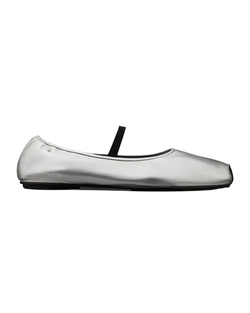 Tory Burch Runway Metallic Leather Ballerina Flats | Image 1 Tory Burch Runway Metallic Leather Ballerina Flats | Image 1