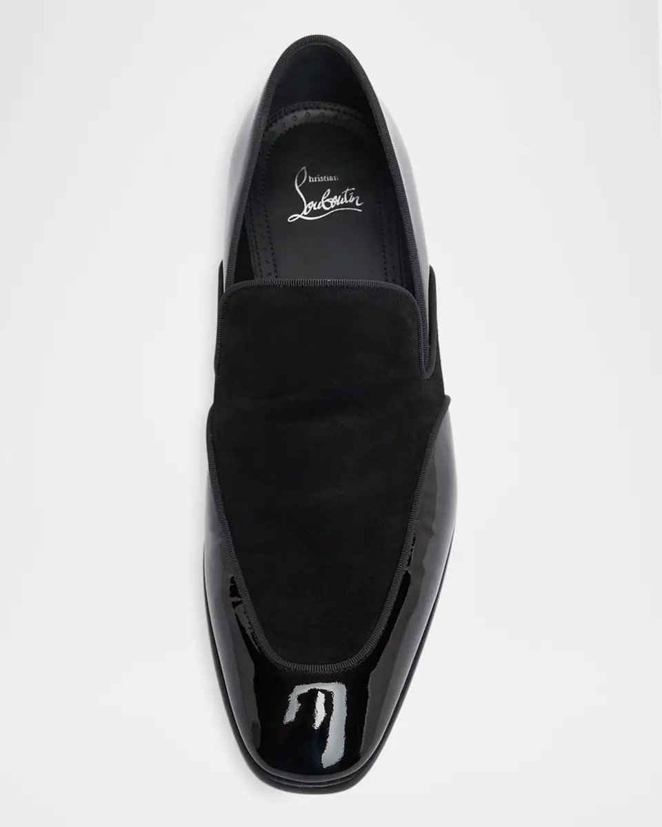 Christian Louboutin Men's Yaki Patent Leather & Suede Loafers | Thumbnail 3