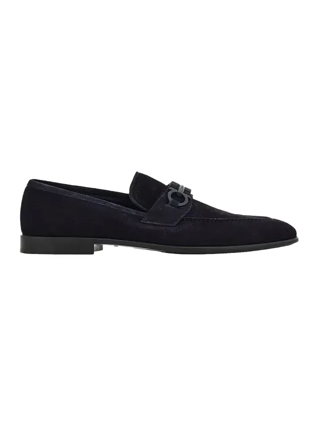 Men's Foster Textured Suede Gancini Bit Loafers