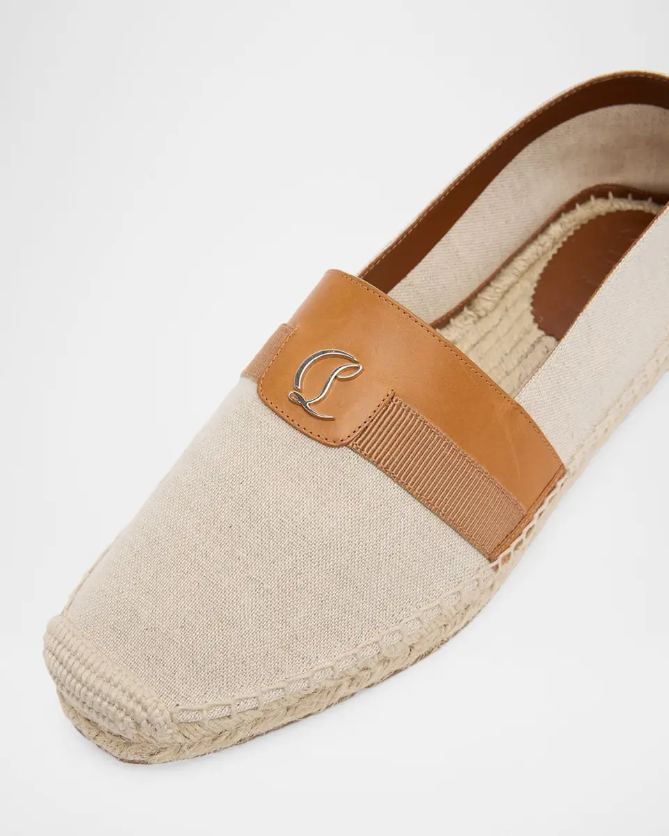 Christian Louboutin Men's Alfarica Nubuck Leather Espadrilles | Thumbnail 2