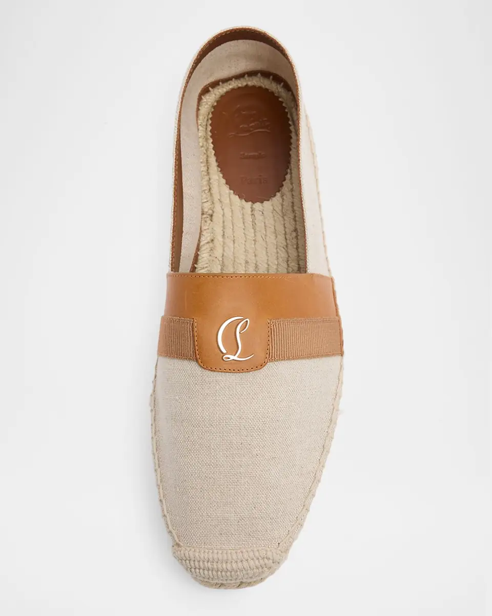 Christian Louboutin Men's Alfarica Nubuck Leather Espadrilles | Thumbnail 3