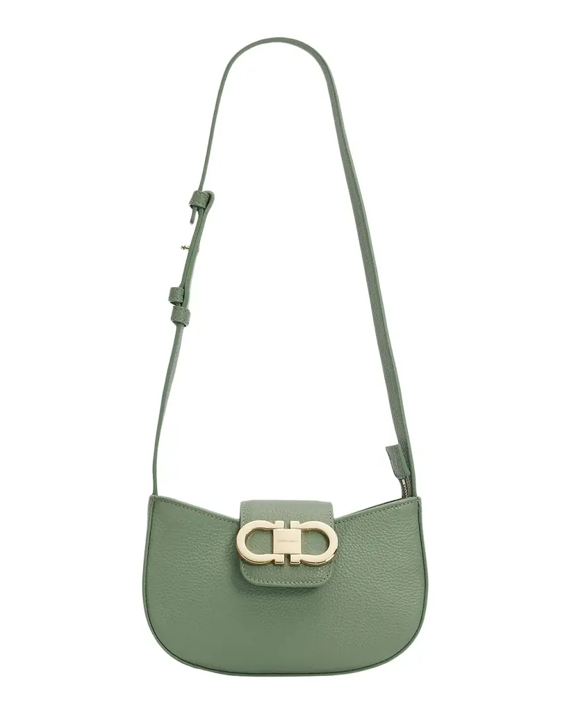 Ferragamo Gabry Gancini Leather Shoulder Bag | Image 1 Ferragamo Gabry Gancini Leather Shoulder Bag | Image 1