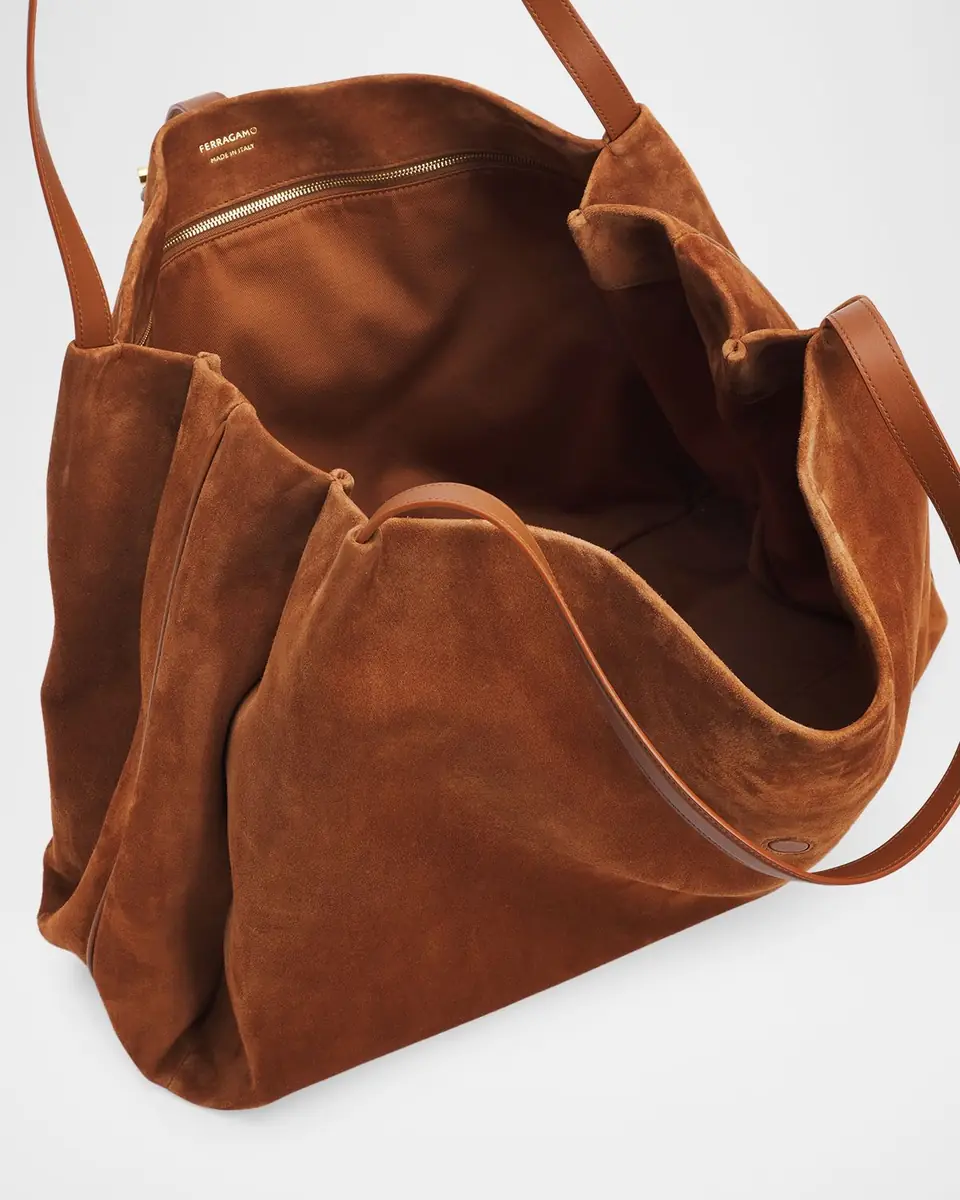 Ferragamo Slouchy Suede Tote Bag | Thumbnail 4