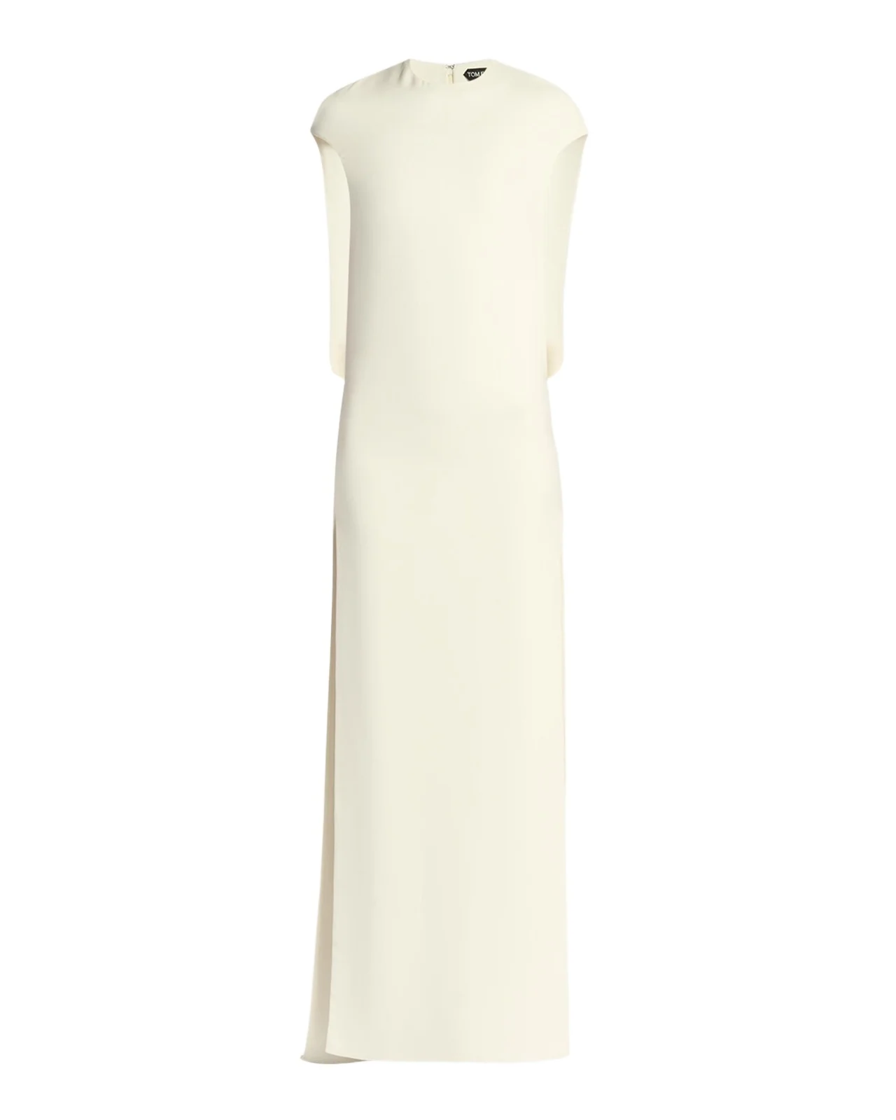 Cap-Sleeve Slit Crepe Gown Cap-Sleeve Slit Crepe Gown