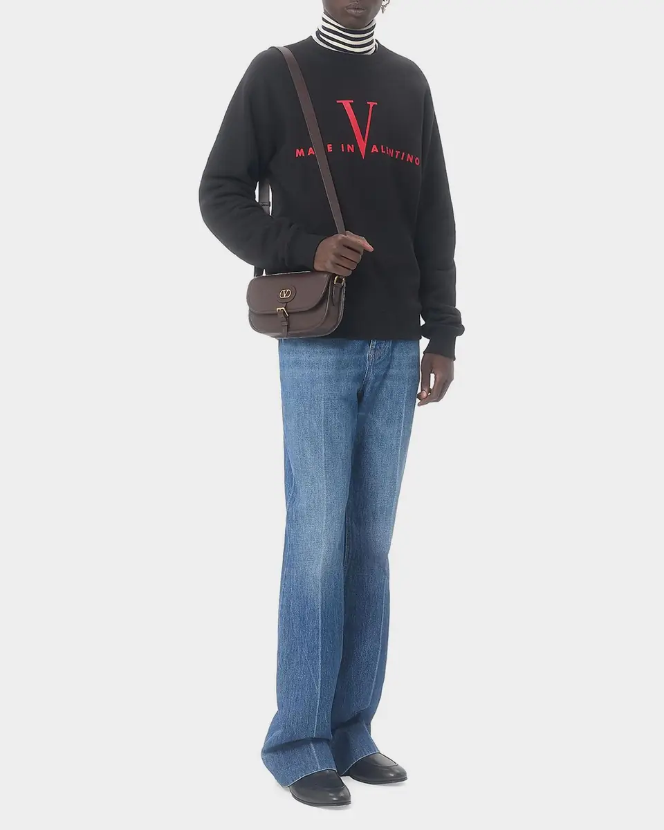 Valentino Garavani Men's Made In Valentino Print Cotton Crewneck Sweatshirt | Thumbnail 2 Valentino Garavani Men's Made In Valentino Print Cotton Crewneck Sweatshirt | Thumbnail 2