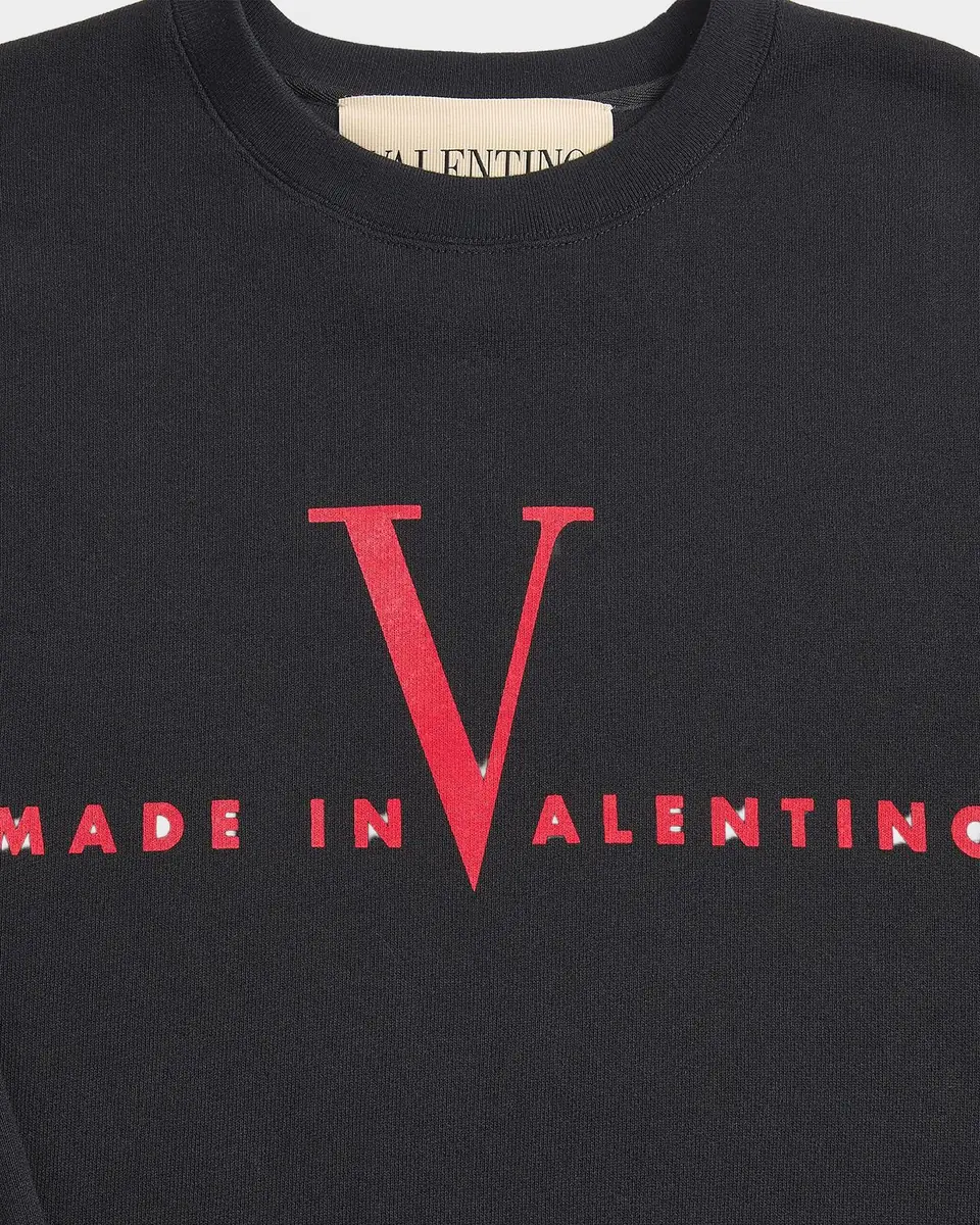 Valentino Garavani Men's Made In Valentino Print Cotton Crewneck Sweatshirt | Thumbnail 6 Valentino Garavani Men's Made In Valentino Print Cotton Crewneck Sweatshirt | Thumbnail 6