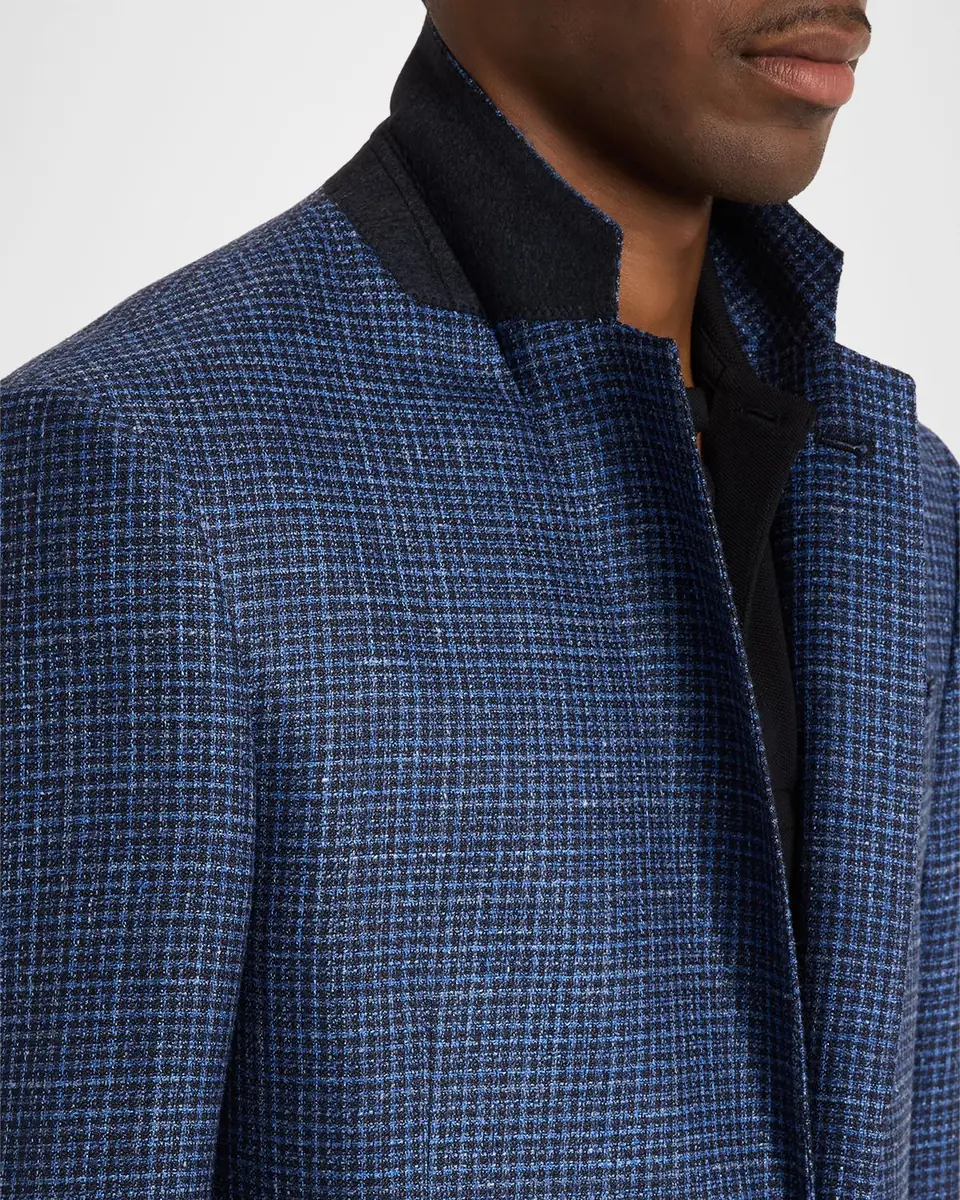 Giorgio Armani Men's Wool Linen Silk Micro-Houndstooth Sport Coat | Thumbnail 7 Giorgio Armani Men's Wool Linen Silk Micro-Houndstooth Sport Coat | Thumbnail 7