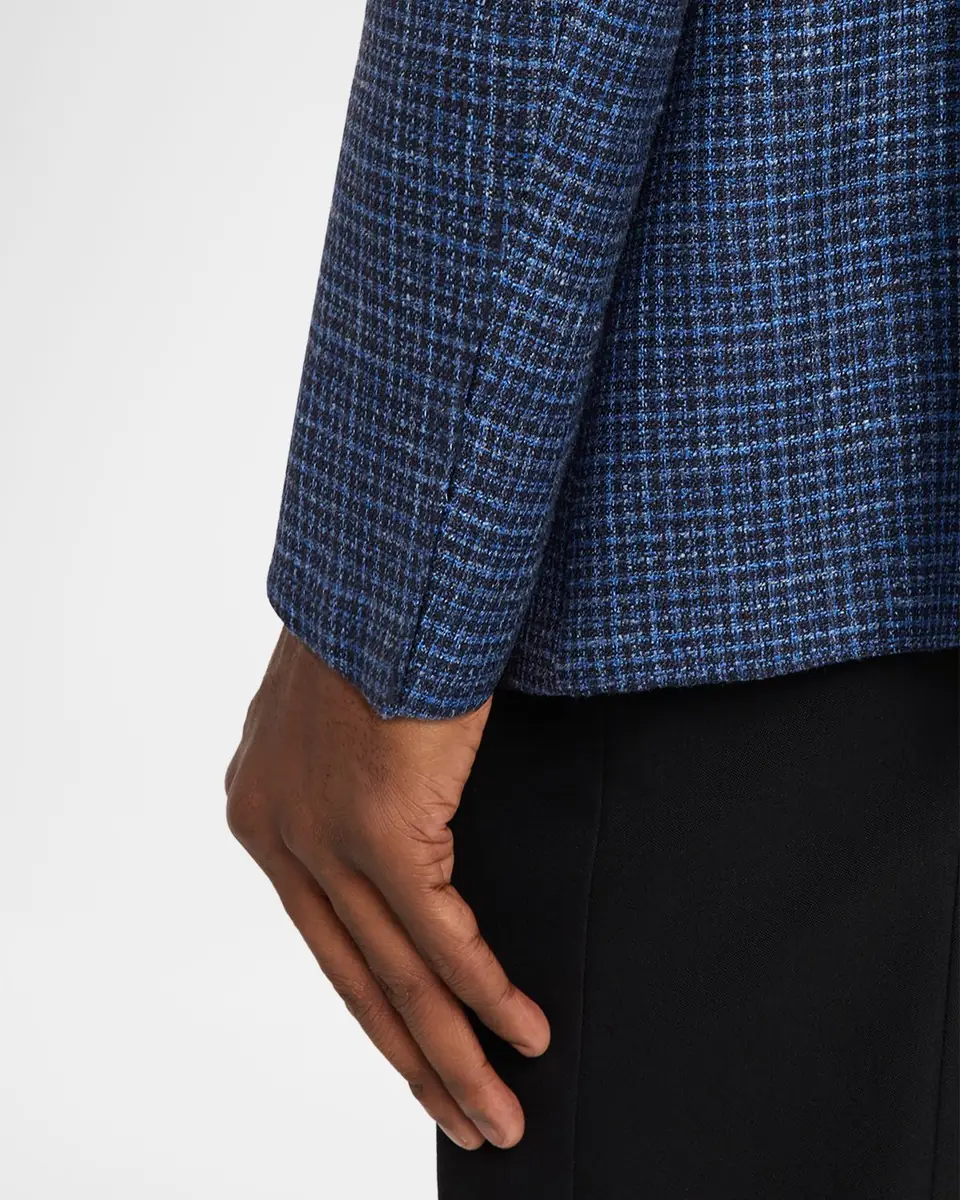 Giorgio Armani Men's Wool Linen Silk Micro-Houndstooth Sport Coat | Thumbnail 8 Giorgio Armani Men's Wool Linen Silk Micro-Houndstooth Sport Coat | Thumbnail 8