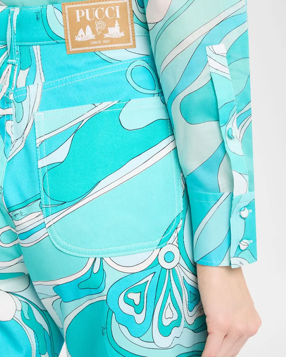 Pucci Orchidee-Print Straight-Leg Cotton Pants | Thumbnail 4