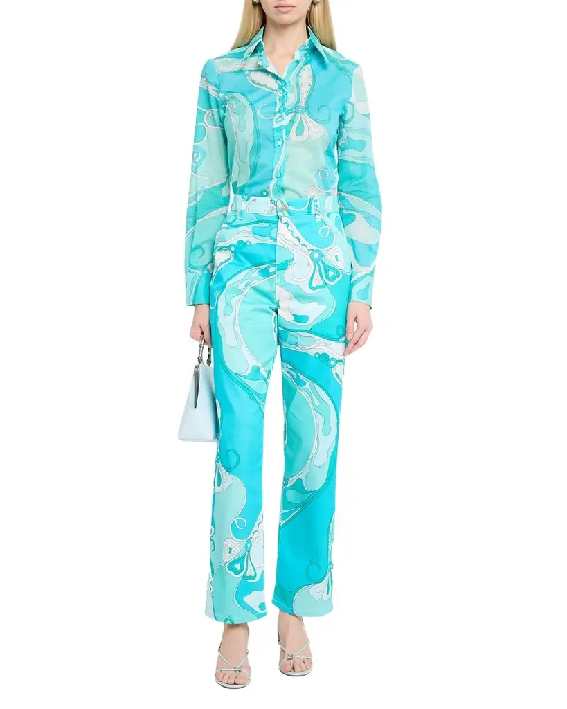 Pucci Orchidee-Print Straight-Leg Cotton Pants | Image 1 Pucci Orchidee-Print Straight-Leg Cotton Pants | Image 1